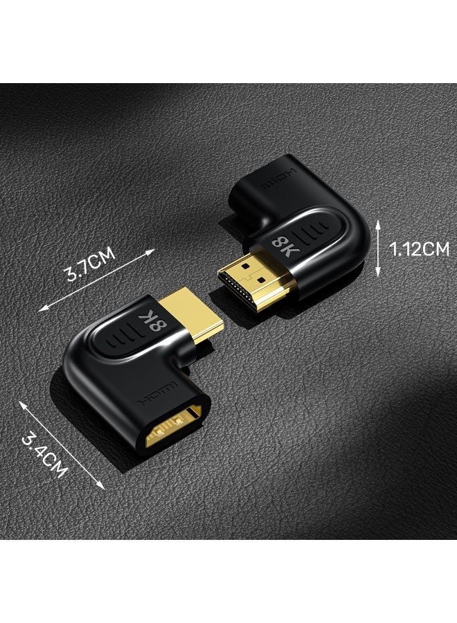 يوني تيك 8K HDMI Vertical Flat Right Angle Adapter – HDMI 2.1 90° & 270° L-Shape Connector, 8K@60Hz, 4K@120Hz, 48Gbps, Gold-Plated - Image 4